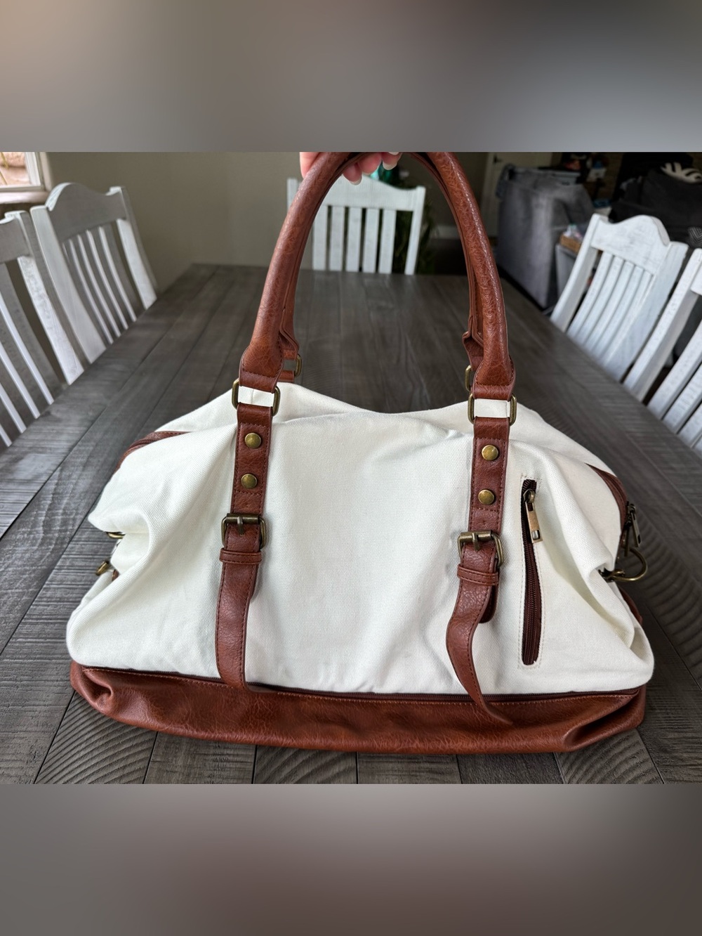 Canvas Overnight - Oversized Weekender - Carry On Travel Tote - Duffel Bag